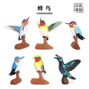 Realistic Hummingbird Model Toy Forest Goddess Children Gift Simulation Wild Animal Doll Static Bird Model Crowned Flying Bird