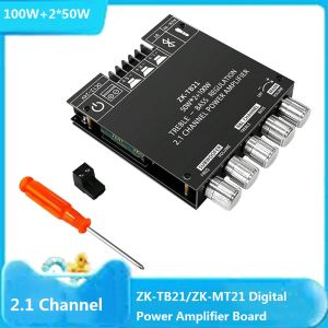 ZK-MT21/ZK-TB21 100W+2*50W 2.1 Channel Subwoofer Digital Power Amplifier XY C15H C100L C50L AUX Audio Stereo Amp HiFi For Home