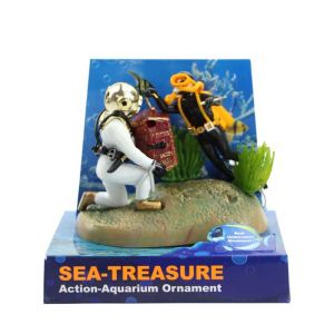 Creative Aquarium Ornament Submarine/Astronaut/Treasure Shaped Fishtank Decoration Use with Aquarium Air Pump to Produce Air Bubble Aquarium Accessories and Decoration Air oxygen pump air bubble Waterscape Ornament Aquarium Accessories