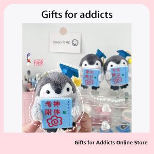 Penguin Doll Plush Toy Graduation Gift for Addicts Cute Studying Penguin Hanging Ornament Soft Cuddly Stuffed Animal Toy