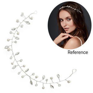 Febby Crystal Pearl Headpiece Hairpiece Hiasan Rambut Hijab Friendly Hairpiece Pesta