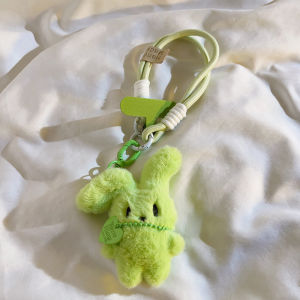 Cute Cartoon Rabbit Ear Nylon Weaving Hand Rope Phone Case DIY Accessories Womens Style Bag Keychain Earphone Cover Portable Wristband
