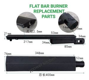 FLAT BAR BURNER /CAST IRON GRILL BURNER 40CM