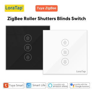 LoraTap ZigBee Tuya Smart Curtain Switch for Tubular Motors Travel Timer Google/Alexa Voice Control Remote Operation