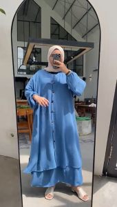 Setelan Jumbo Wanita Muslim Dewasa VAROSE SET LD 140 Crinkle Airflow Premium OOTD Lebaran