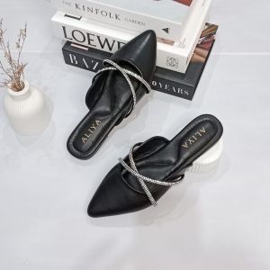 ALIYA Flat Mules Wanita TIARA Sandal Slop 1cm