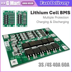 3S 4S 40A 60A Li-ion Lithium Battery Charger Protection Board 18650 BMS For Drill Motor 11.1V 12.6V/14.8V 16.8V With Balance
