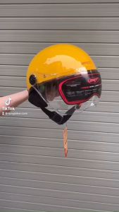 Mũ Bảo Hiểm Nửa Đầu SRT Có Kính Viền Đồng Cao Cấp - Bảo Hành 12 Tháng