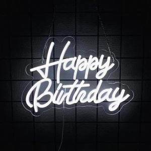 Happy Birthday Neon Sign for Wall Decor USB Powered LED Neon Sign with Switch Ideal for All Ages Home Party Decor