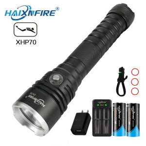 HaixnFire ไฟฉายกันน้ำ XH-P70 DV70ใต้น้ำไฟฉายดำน้ำลึก10000ลูเมนไฟฉายกันน้ำแสงปอดน้ำ