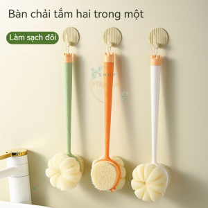 Cây Bông Tắm Chà Lưng 2 Mặt Kèm Bàn Chải Cọ Da Mền Mịn Đồ Dùng Nhà Tắm - HÀNG CÓ SẴN