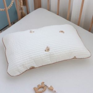 หมอนผ้าฝ้ายเด็กเกาหลีพร้อมปลอกถอดออกได้-หมอนนอนเด็กระบายอากาศการ์ตูน30*50ซม