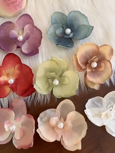 Pharaoh🍓Jepit Rambut Mutiara Anggrek Kupu-kupu Gradien / Hiasan Kepala Bunga Peri / Klip Poni Segar