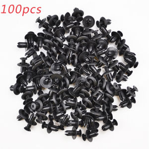 100pcs 8mm Plastic Rivets Fasteners Screw Car Bumper Fender Black Rivet Car Fastener Clips for Toyota Focus Kia Nissan Yamaha