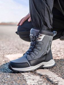 SHIPAILUO | Winter Thickened Fleece Lined Sports Casual Mens Snow Boots Anti-slip Cotton Shoes Couple Warm Booties Short Rubber Sole