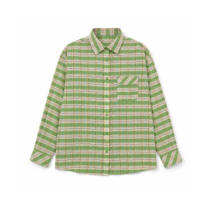CHANT2nd | Autumn New Style Green Check Shirt Loose Cotton