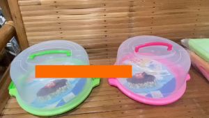 ( BISA COD ) PROMO Kotak Kue Tart / Tempat Kue Tart Bulat / Almond Cake Keeper / Tempat Kue Bulat / Wadah Makanan / Tempat Penyimpanan Makanan / Toples Kue / Kotak Kue Bulat