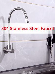 G1/2 Kitchen Sink Faucet 360° Rotaiton Sprayer 2 Mode Hose Single Lever Cold Water Tap 厨房水龙头