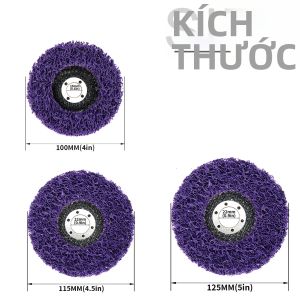 Đĩa Mài Poly Strip Dùng Cho Máy Mài Góc 4/4.5/5 Inch Loại Bỏ Rỉ Sét Sơn Chất Mài Mòn Nhanh Màu Đen/xanh Dương/tím