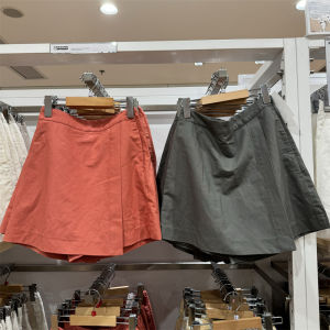 Comfortable Mixed Hemp Short Pants Fashionable Multicolor Short Skirt Commute Style Natural Waist Mini Skirt Pure Color