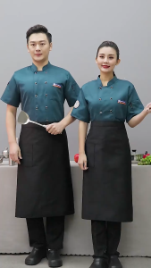 M-2XL Chef Uniform Chef Jacket High Quality Breathable Comfortable Short Sleeve Oliproof Chef Work Clothes