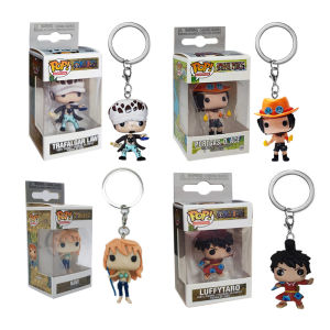 <Available> Original Box Anime One Piece Keychain Character Ace Law Luffy Chopper Figurine Doll Key Ring Model Collections Gift