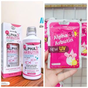 10 viên kích TRẮNG +Sữa Tắm Alpha Arbutin Thái Lan trắng da 450ml 3+ Plus Collagen Bath Cream