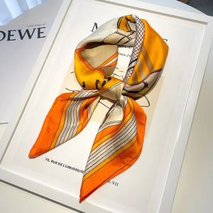 Khăn Lụa Vuông Mỏng Dành Cho Nữ Họa Tiết Dây Chuyền Khăn Quàng Cổ Mềm Mại Băng Đô Satin Khăn Trùm Đầu Dây Buộc Túi Thiết Kế Sang Trọng Quà Tặng