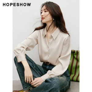 HOPESHOW | Glossy Drape Satin Shirt