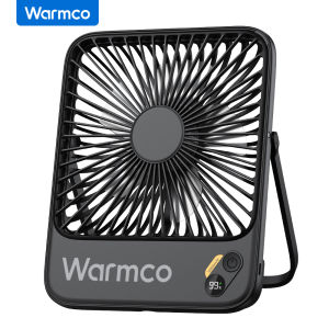 Warmco D3 Portable Desk Fan Rechargeable 10000mAh Battery Personal FanQuiet 4 Speed 180° Tilt Folding Small Fan Office Home