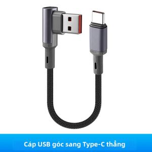 Cáp Sạc Nhanh Type C 66W Ngắn 90cm ° Cáp Sạc USB C Hình Chữ L Cho iPhone 15 16 17 Sạc Dự Phòng Huawei - Dây Sạc 15/25/50cm
