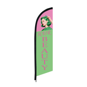 HAIR BEAUTY Feather Flag Haircut Barber Beach Banner Only Flag Without Pole Kit Can be Customized for Shop Advertising & Outdoor Decoration