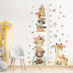 Self Adhesive Height Wall Sticker Giraffe Animal Kids Height Growth Chart Wall Sticker Kids Bedroom Self Adhesive Wallpaper
