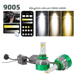 Bóng Đèn Pha LED K14 Canbus 12V Điều Khiển Bằng Ứng Dụng H3 H11 H7 H8 9005 9012 Hb3 Hb4 3 Màu 6000K 3000K 4300K Bộ Đèn Sương Mù Đèn Pha