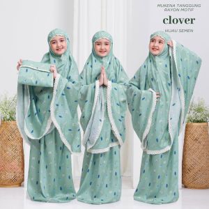 MUKENA RAYON RENDA ANAK TANGGUNG MOTIF CLOVER