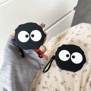 Kawaii Cartoon Coal Ball Buds pro Protective Case for Samsung Buds Live Wireless Bluetooth Earphones Fun Emotion Galaxybuds2 Silicone Soft Shell Cute Female FE Anti-fall Box
