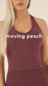 Moving Peach Halter Tank Top For Women Fitness Backless Top With Removable Bra Cups Gym Dance Daily Wear BVS(seamless)