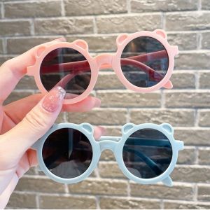 2PCS Trendy Foldable Bear Sunglasses Summer Outdoor UV Protection Portable Stylish for Boys Girls