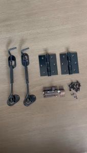 1 SET JENDELA - Hak angin jendela 2 pcs - kunci jendela - engsel jendela 3\\\" Tebal Silver Dan black series - slot grendel jendela