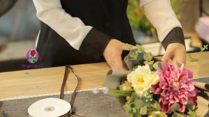 Ribbon just for you: Pita Kado 25cm Pita Roll Meteran Floral Ribbon PT08