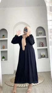 HASNA DRESS - FLOTTILICIOUS / DRESS KATUN RAYON / DASTER MURAH / FASHION OUTFIT / HIJAB OOTD / DRESS POLOS / BAJU MURAH