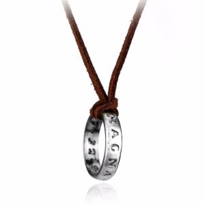 Uncharted 4 Necklace Nathan Drake Cosplay Ring Leather Code Vintage Engraving Pendant Jewelry Props