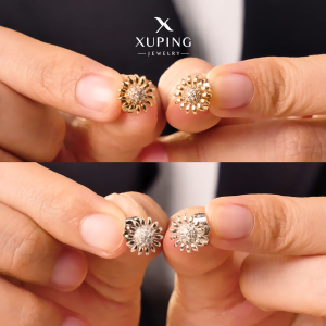 Xuping Anting Tusuk Stud Fashion Wanita Lapis Emas Perak Anti Luntur