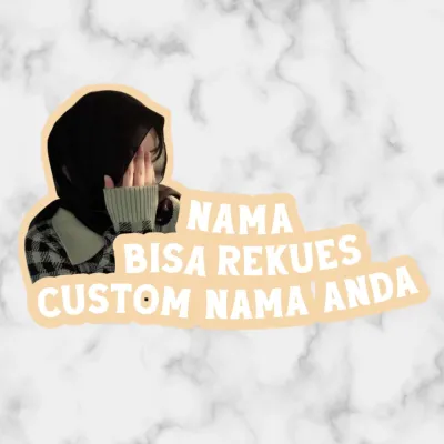 3pcs Stiker foto nama bisa custom sendiri free cutting