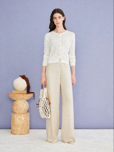 YINER | Elegant French Style Lace Yarn H-Knit Sweater