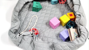 Hoshi Baby 2-in-1 Baby Playmat and Toy Storage Bag Tummy Time and Play Mat for Newborn Infant 0Mos+