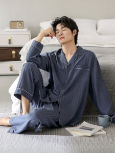 JIALEFEN | Men Cotton Sleepwear Sets Long Sleeves