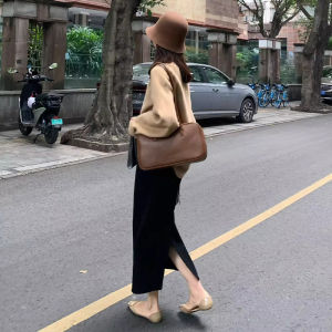 Fall Fashion Large SizeMM Woolen Coat And Skirt Set Elegant Personality Small Fragrance Style Outerwear And Half-length Skirt