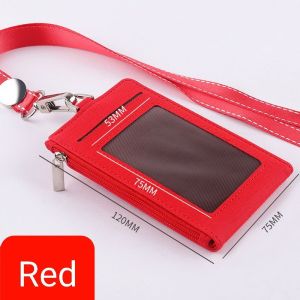 Business ID Zip Card Holder with Neck Lanyard Name Tag Card Badge Holder Purse