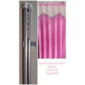 gorden pintu kamar plus besi ukuran 100x200